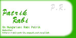 patrik rabi business card